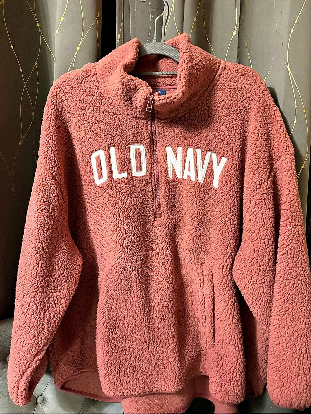 Old Navy Fleece Quarter-Zip Pullover in Pink Size 3X Like New